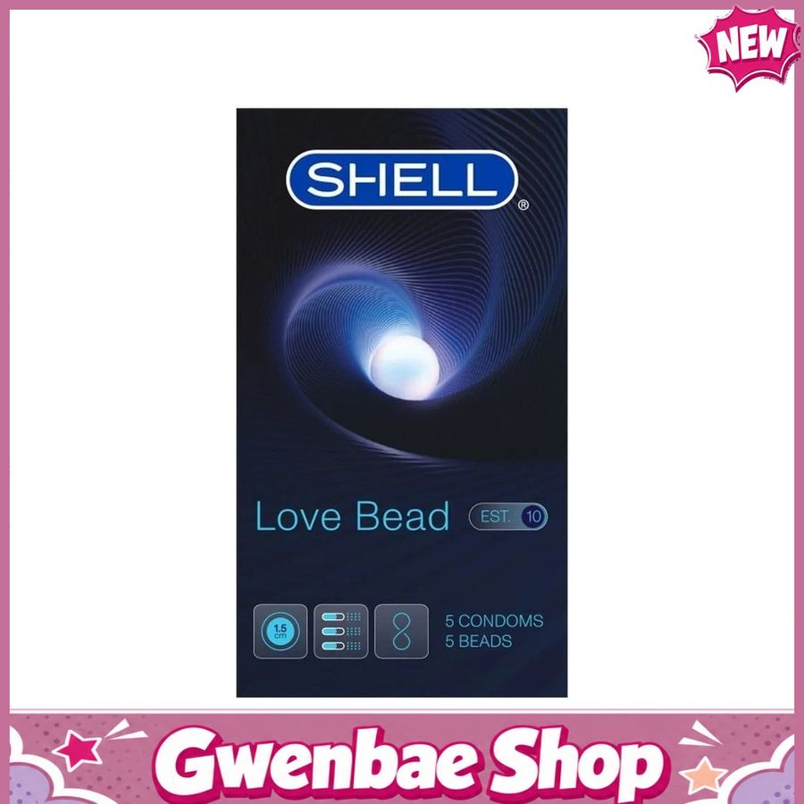 Bao cao su gân nổi, kéo dài thời gian, bi tăng 1.5cm Shell Love Bead - Gwen Shop Chính Hãng