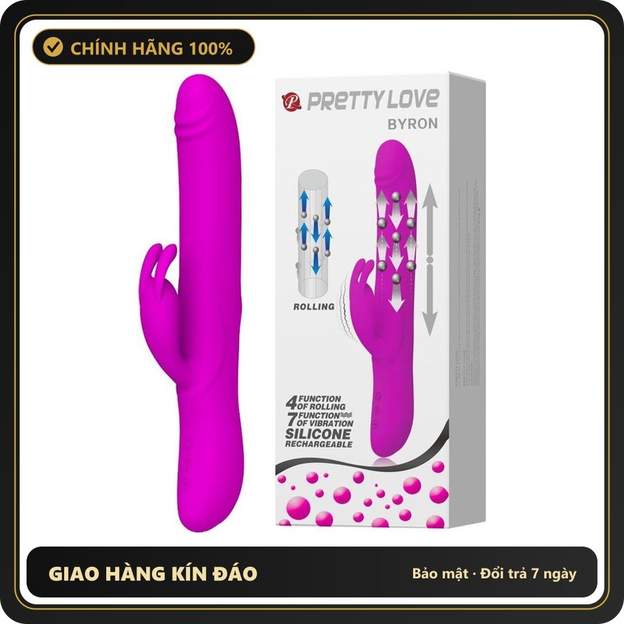 (Che Tên) Dương Vật Giả Sạc Điện, Xoay Đầu, Rung Mạnh 12 Chế Độ – Pretty Love Byronnnn 634798 Giao Nhanh Toàn Quốc