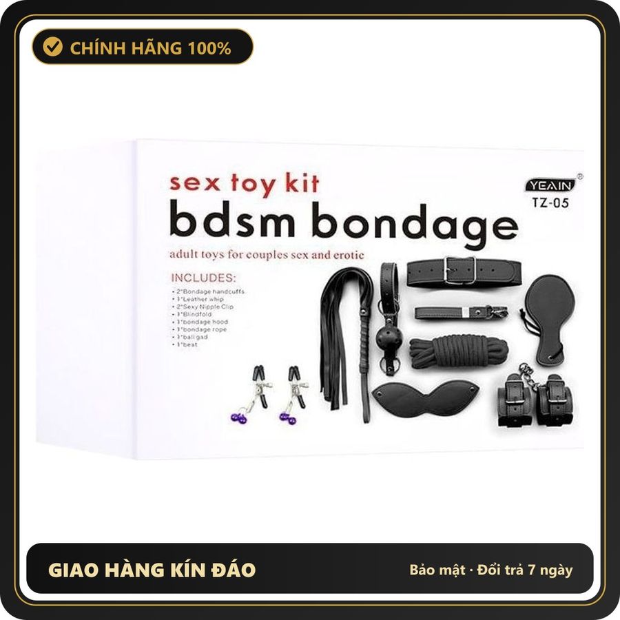 (Che Tên) Bộ Dụng Cụ 50 Sắc Thái YEAIN- ORIGINAL BDSM - 9 Món Bảo Mật Tuyệt Đối