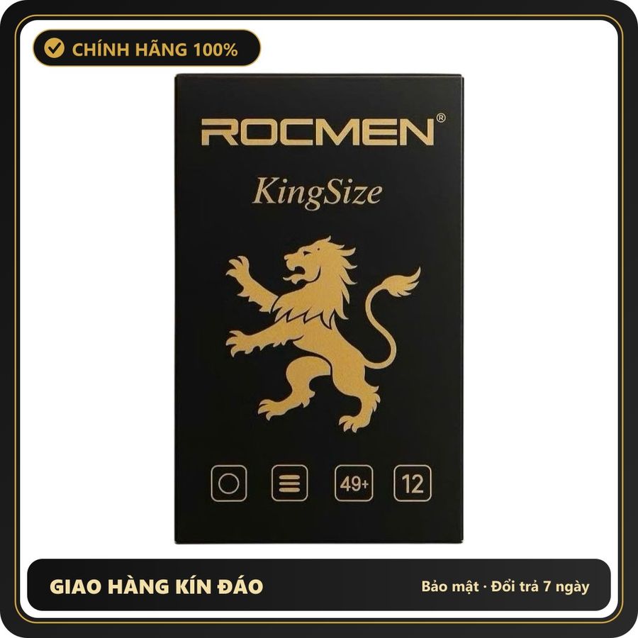 (Che Tên) Bao Cao Su Rocmen Kingsure Ôm sát, Size nhỏ, Trơn 49mm – Hộp 12 cái Giao Nhanh Toàn Quốc
