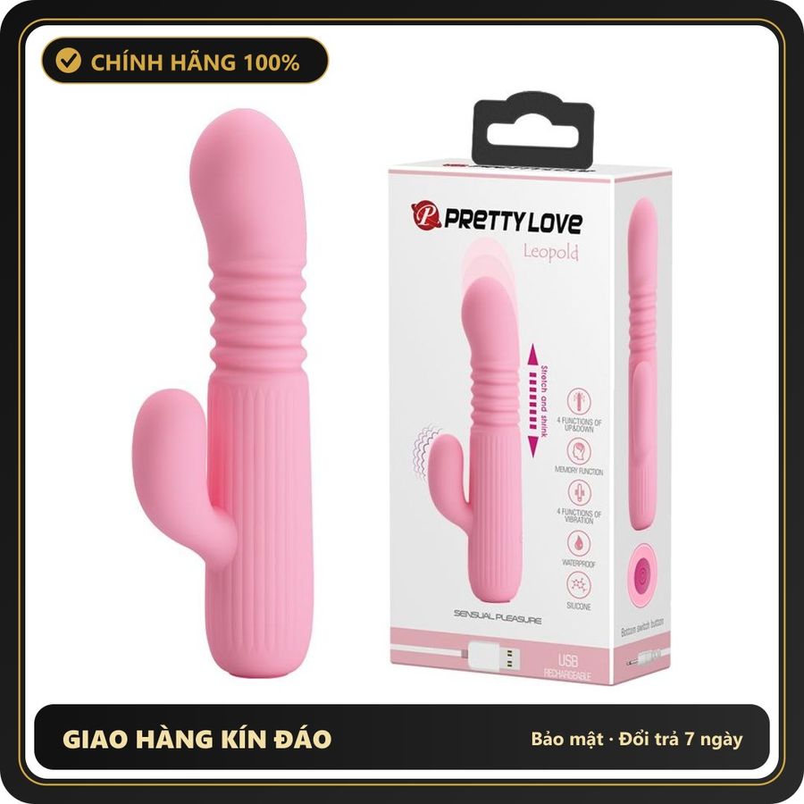 (Che Tên) Dương Vật Giả RRungg Thụt Mini – Pretty Love Leopold Hộp Trắng Kín