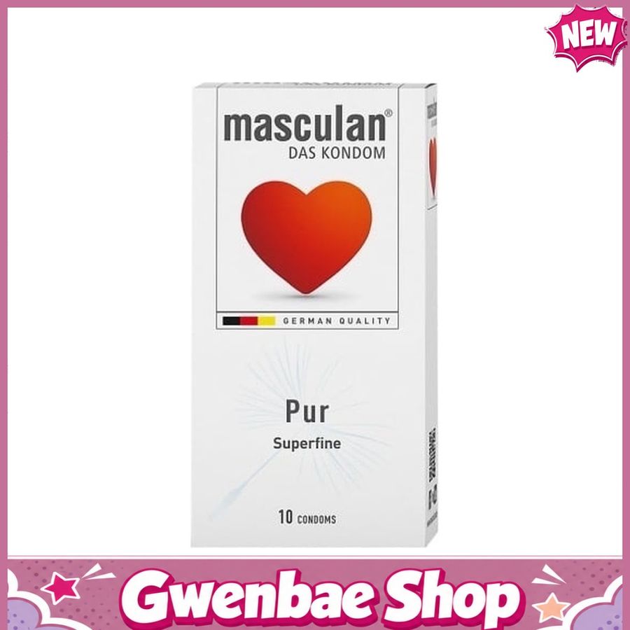 Bao cao su siêu mỏng nhập khẩu Đức Masculan Pur - Hộp 10 cái - Gwen Shop Chính Hãng