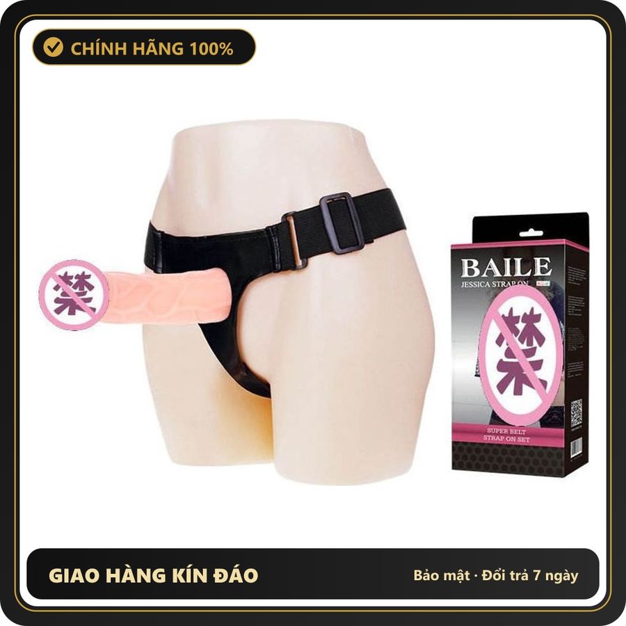 (Che Tên) Dương Vật Giả Có Dây Đeo Baile Dành Cho Cặp Đôi Lesbian Hộp Trắng Kín