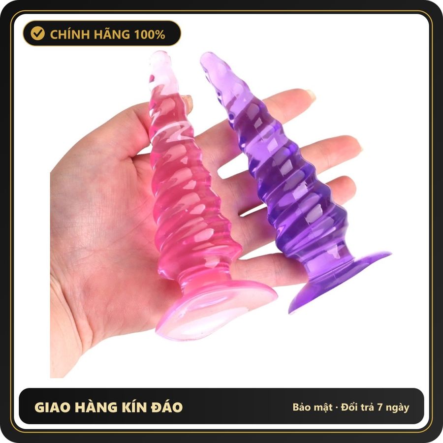 (Che Tên) Phích Cắm Hậu Môn Silicon Hình Xoắn Ốc Butt Plug BDSM Cao Cấp Bảo Đảm