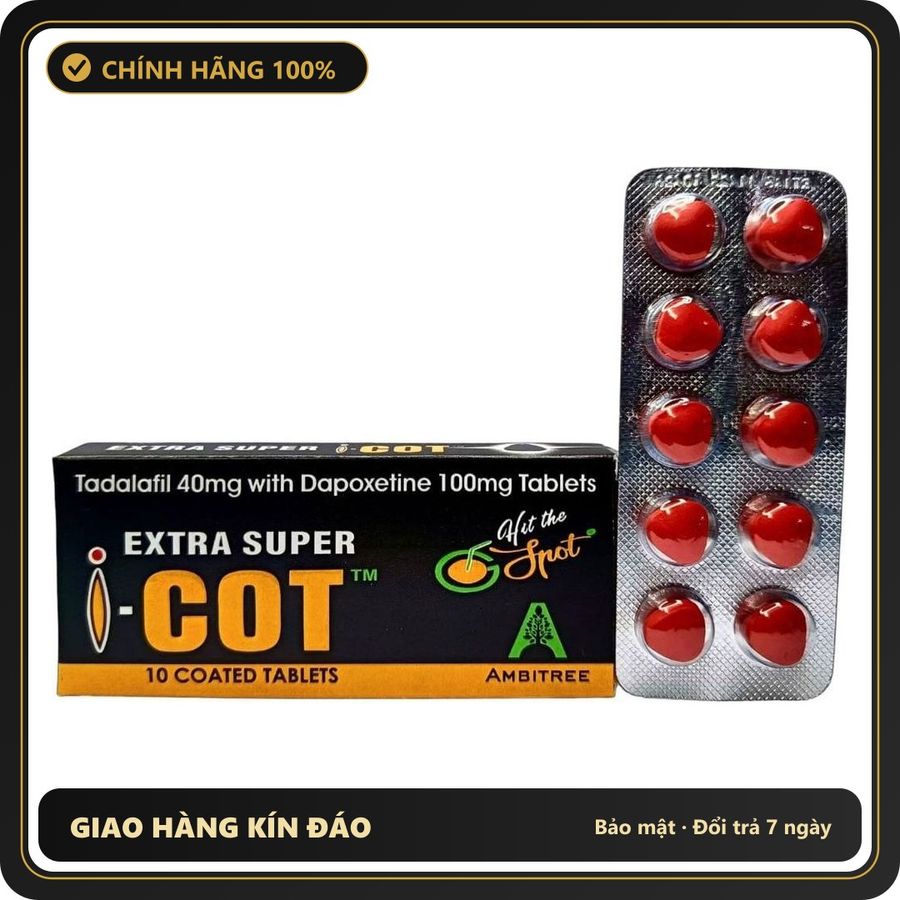 (Che Tên) Viên Uống Cường Dương Red Devil Double-Effect EXTRA SUPER I-COT Hỗ Trợ 24/7