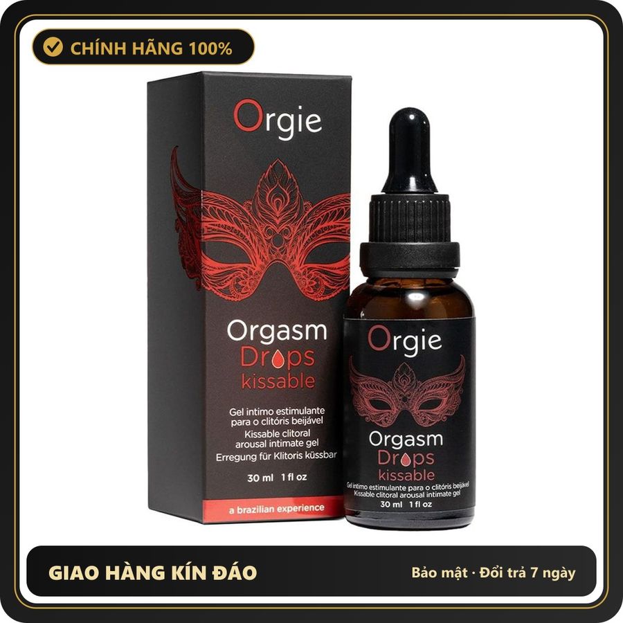 (Che Tên) Gel Tăng Khoái Cảm Quan Hệ Bằng Miệng Orgie Orgasm Drop Kissable 30ml Hỗ Trợ 24/7