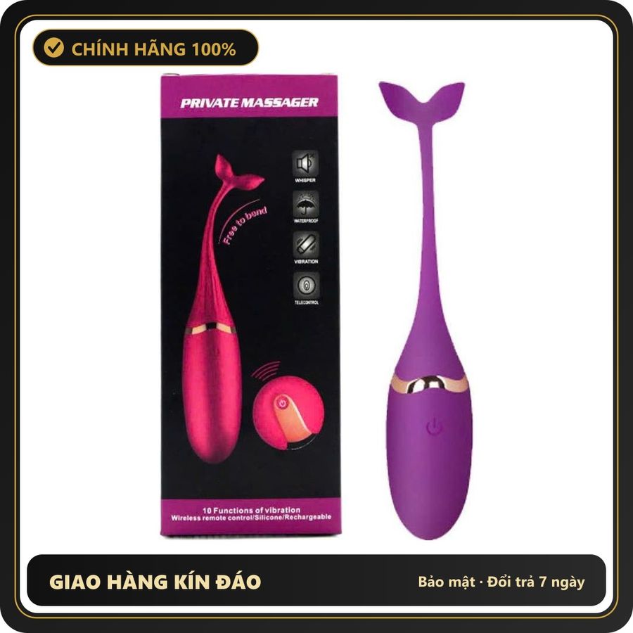 (Che Tên) Trứng Rung Không Dây Cá Heo 10 Chế Độ Private Massager 652757 Cao Cấp Bảo Đảm