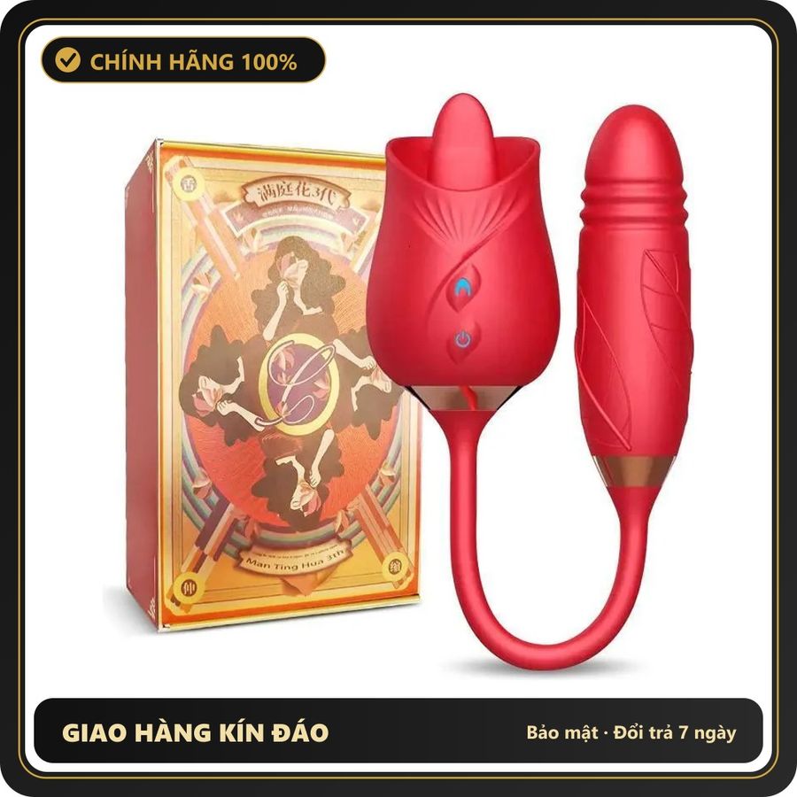 (Che Tên) Trứng Rung Hoa Hồng Vibration PLUS RRungg TThụt Kết Hộp Lưỡi Liếm Kích Thích Âm Đạo Nữ Cao Cấp Bảo Đảm