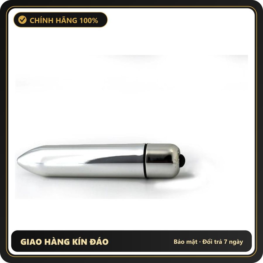 (Che Tên) Trứng Rung Hình Viên Đạn Inox 658050 Chuẩn Auth
