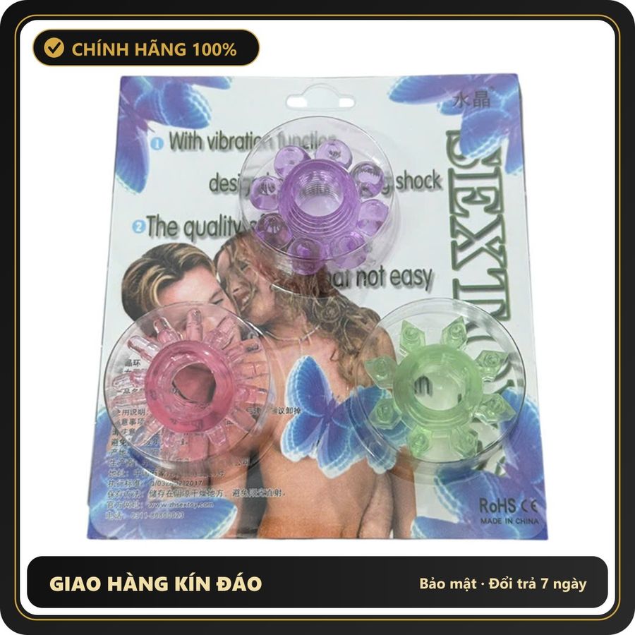 (Che Tên) Vòng Đeo Dương Vật Bộ Vỉ 3 Cái Vòng Hoa Cao Cấp Bảo Đảm