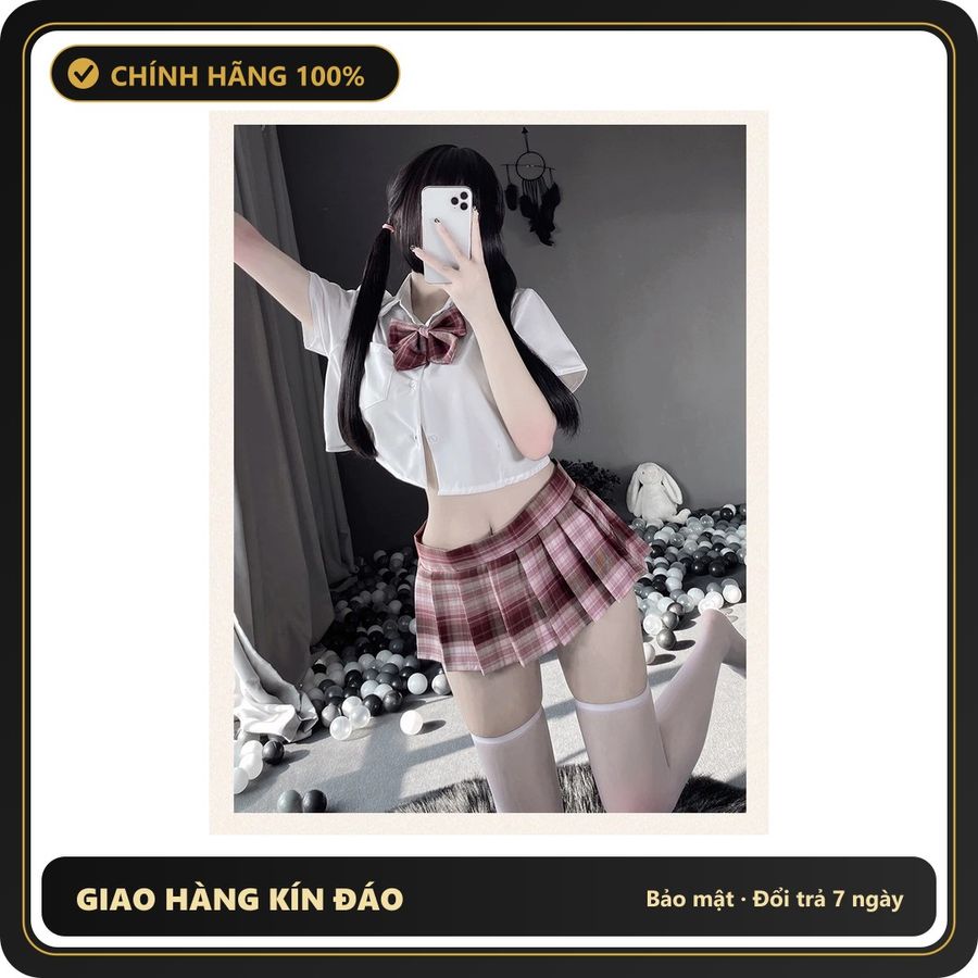 (Che Tên) Cosplay Học Sinh Anime Nhật Bản Sexy Dễ Thương - N766 Đỏ Cao Cấp Bảo Đảm