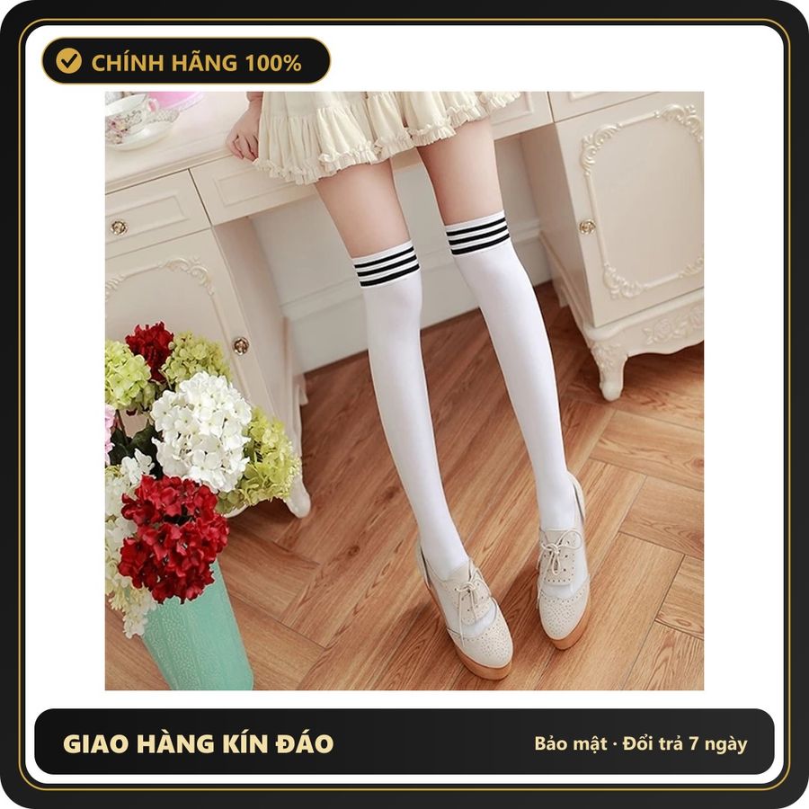 (Che Tên) Vớ Cosplay Học Sinh Trắng Chuẩn Auth