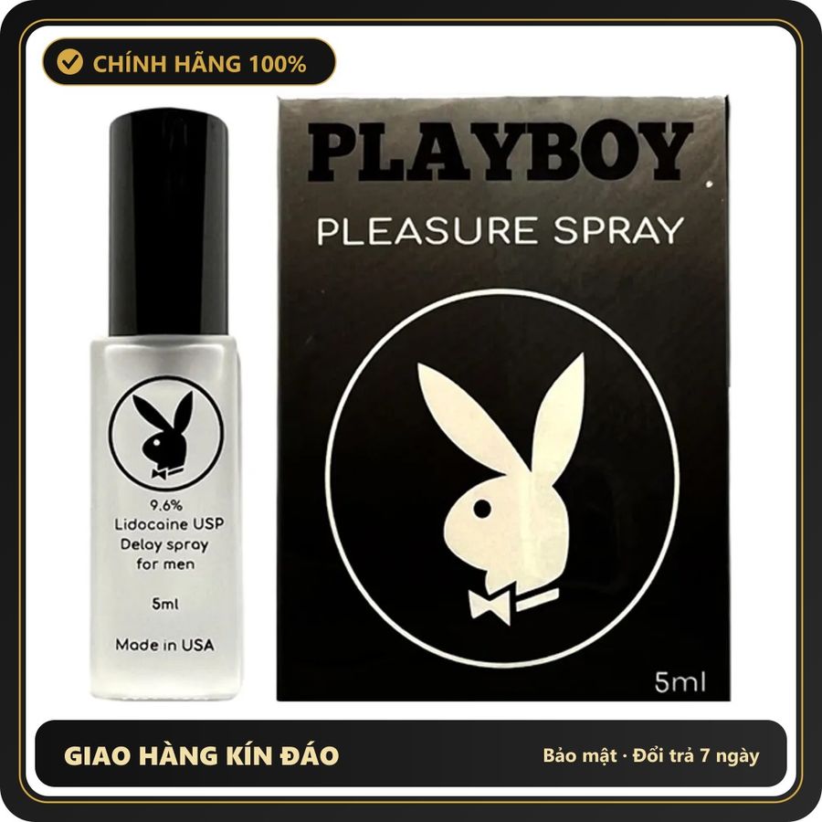 (Che Tên) Xịt UK Playboy Đen – Kéo Dài Thời Gian – 5ml (Mẫu Mới) Chuẩn Auth