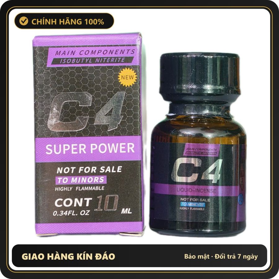 (Che Tên) Popper C4 Super Power Purple 10ml Hỗ Trợ 24/7