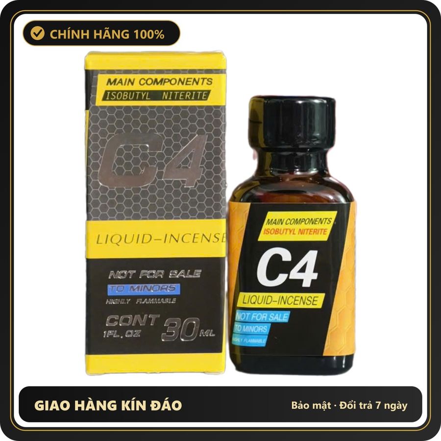 (Che Tên) Popper C4 Black Yellow 30ml Bảo Mật Tuyệt Đối