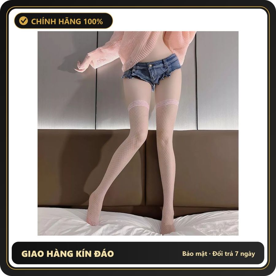 (Che Tên) Tất Đùi Lưới Và Lụa Cao Cấp Quần Tất Vớ Học Sinh Hàn Quốc Đáng Yêu Sexy Phối Cùng Trang Phục - Tất Lưới Hồng Bảo Mật Tuyệt Đối