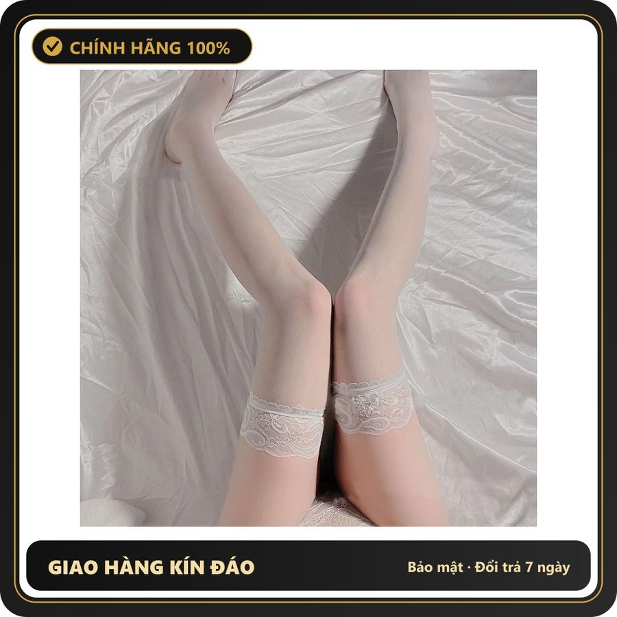 (Che Tên) Tất Đùi Lưới Và Lụa Cao Cấp Quần Tất Vớ Học Sinh Hàn Quốc Đáng Yêu Sexy Phối Cùng Trang Phục - Tất Đùi Trắng Chuẩn Auth
