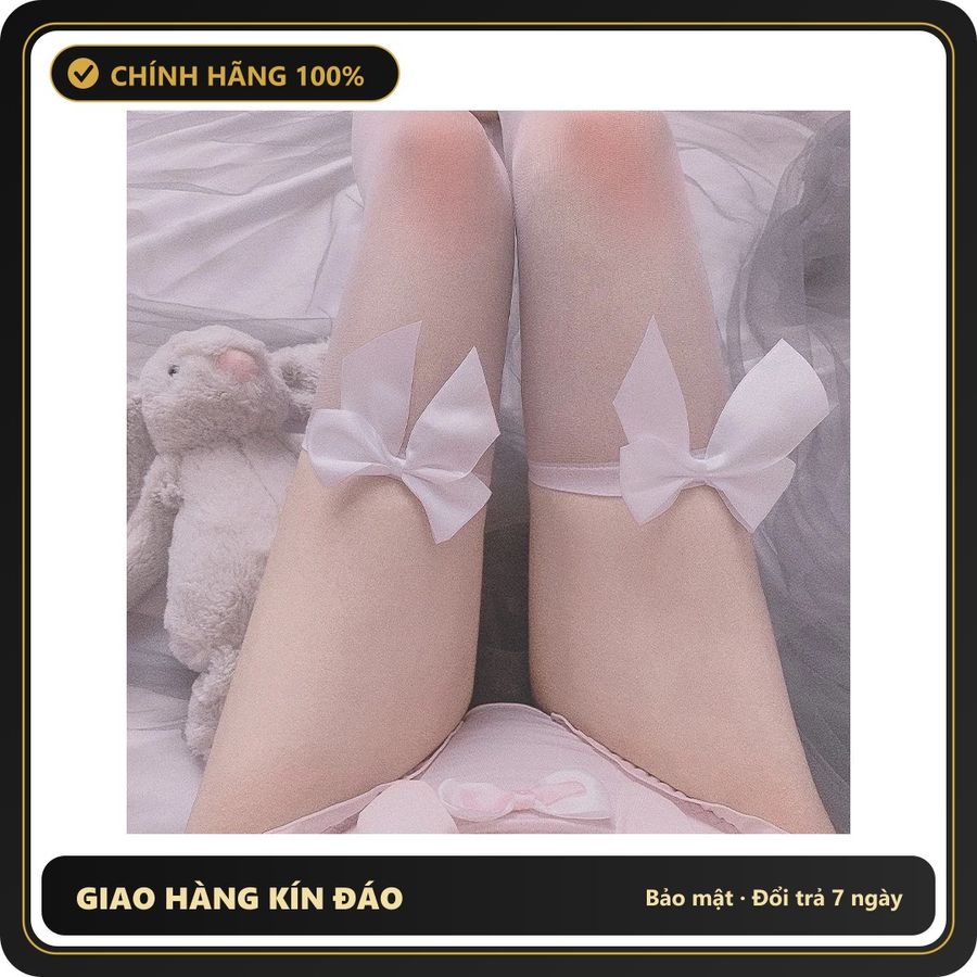 (Che Tên) Tất Đùi Lưới Và Lụa Cao Cấp Quần Tất Vớ Học Sinh Hàn Quốc Đáng Yêu Sexy Phối Cùng Trang Phục - Tất Nơ Trắng Giao Nhanh Toàn Quốc