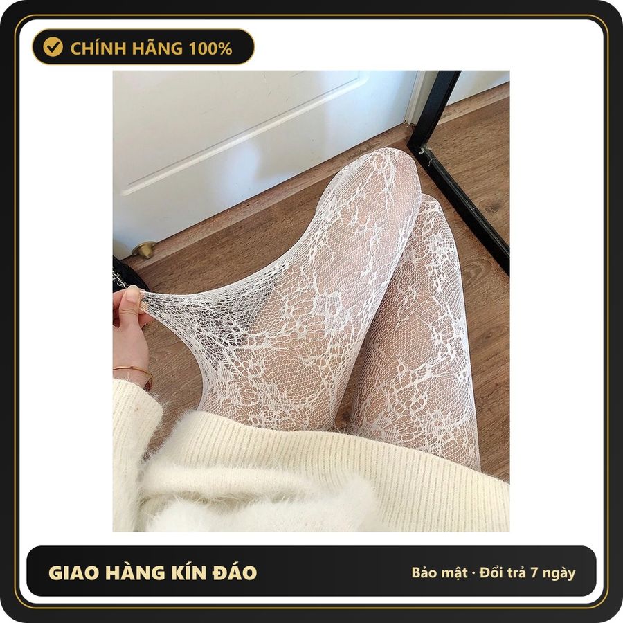 (Che Tên) Tất Đùi Lưới Và Lụa Cao Cấp Quần Tất Vớ Học Sinh Hàn Quốc Đáng Yêu Sexy Phối Cùng Trang Phục - Quần Tất Hoa Trắng Hỗ Trợ 24/7