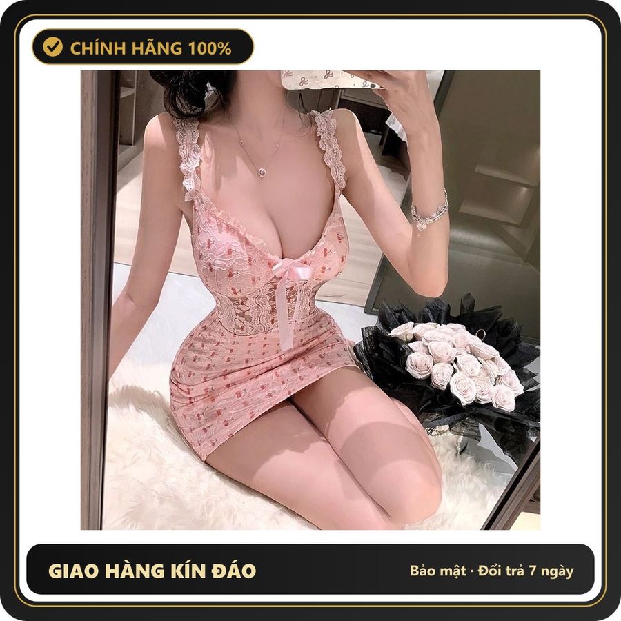 (Che Tên) Váy Ngủ Hoa Nhí Có Gọng Đệm Lót Nâng Ngực Ôm Body Tôn Dáng Đầm 2 Dây Phối Ren Nơ Gợi Cảm Xinh Yêu - N242 Hộp Trắng Kín