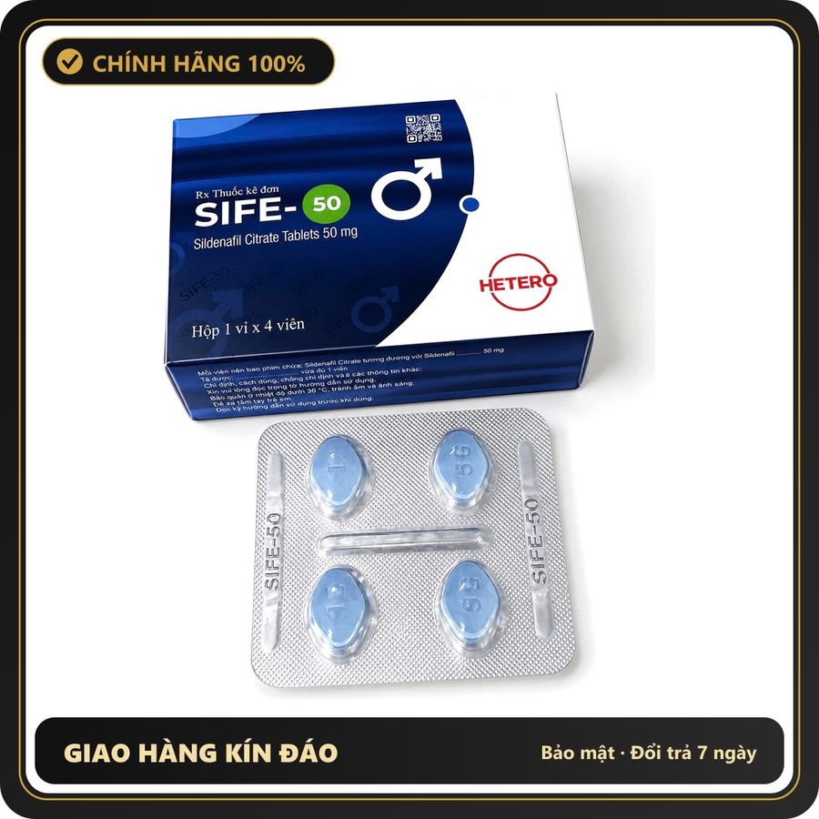 (Che Tên) Viên Uống Cho Nam Giới Sife - 50 - Hộp 4 Viên Bảo Mật Tuyệt Đối