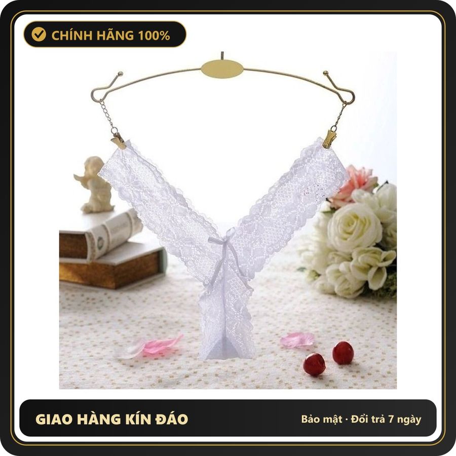 (Che Tên) Quần Lót Ren Lọt Khe Siêu Mỏng Họa Tiết Hoa Quyến Rũ - T302 Trắng Cao Cấp Bảo Đảm