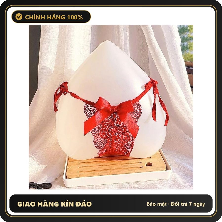 (Che Tên) Quần Lót Dây Buộc Hông Nơ Siêu Xinh Gợi Cảm Quần Chip Nữ Lọt Khe Ren Mềm Mại Quyến Rũ - T335 Đỏ Hộp Trắng Kín