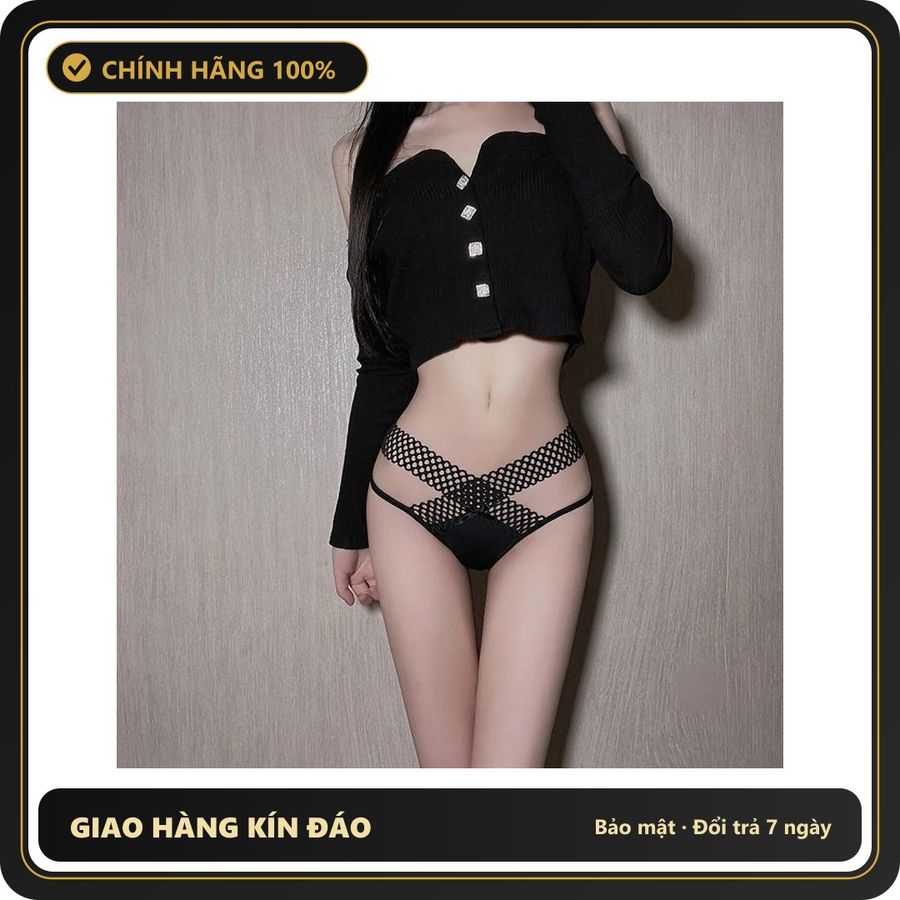 (Che Tên) Quần Lót Sexy Phối Ren Cạp Chéo Quyến Rũ Dễ Thương Chip Nữ Cao Cấp Lụa Băng Mềm Mịn Co Giãn Tốt - T349 Đen Cao Cấp Bảo Đảm
