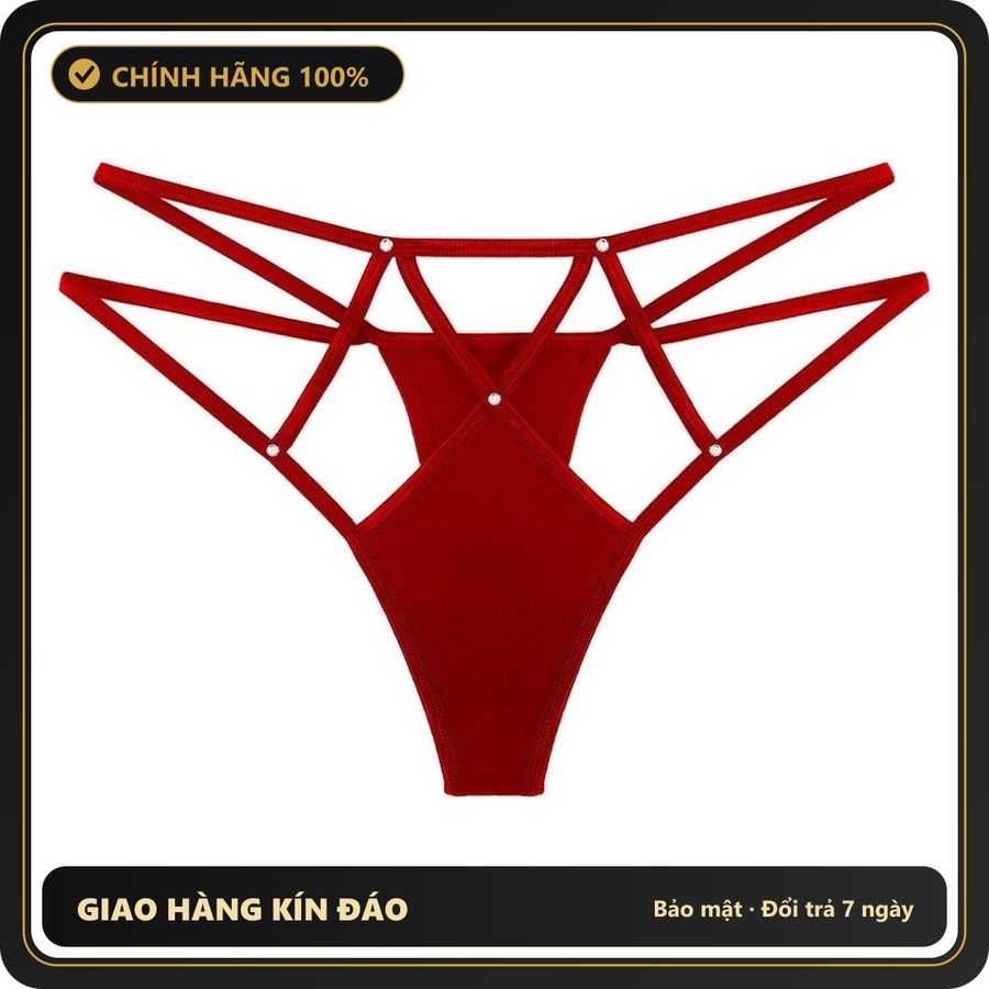 (Che Tên) Quần Lót Lọt Khe Sexy Lưng Cao Đính Hạt Hottie Quần Chip Nữ Cạp - T353 Đỏ Hỗ Trợ 24/7