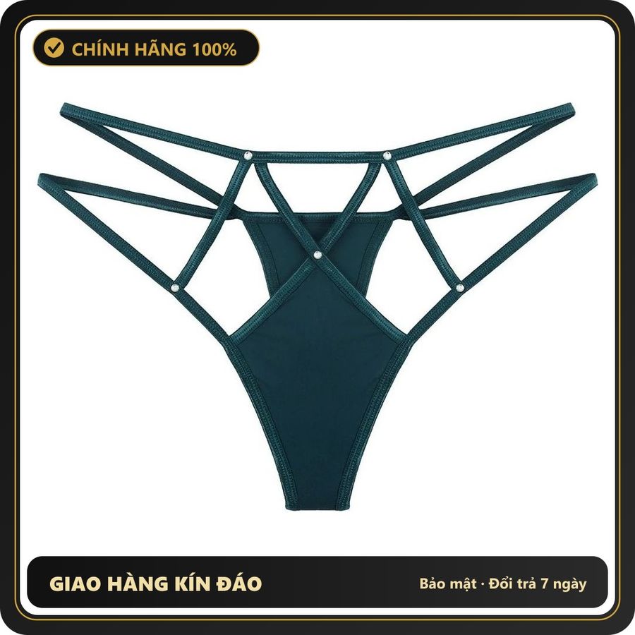 (Che Tên) Quần Lót Lọt Khe Sexy Lưng Cao Đính Hạt Quần Chip Nữ - T353 Xanh Ngọc Giao Nhanh Toàn Quốc
