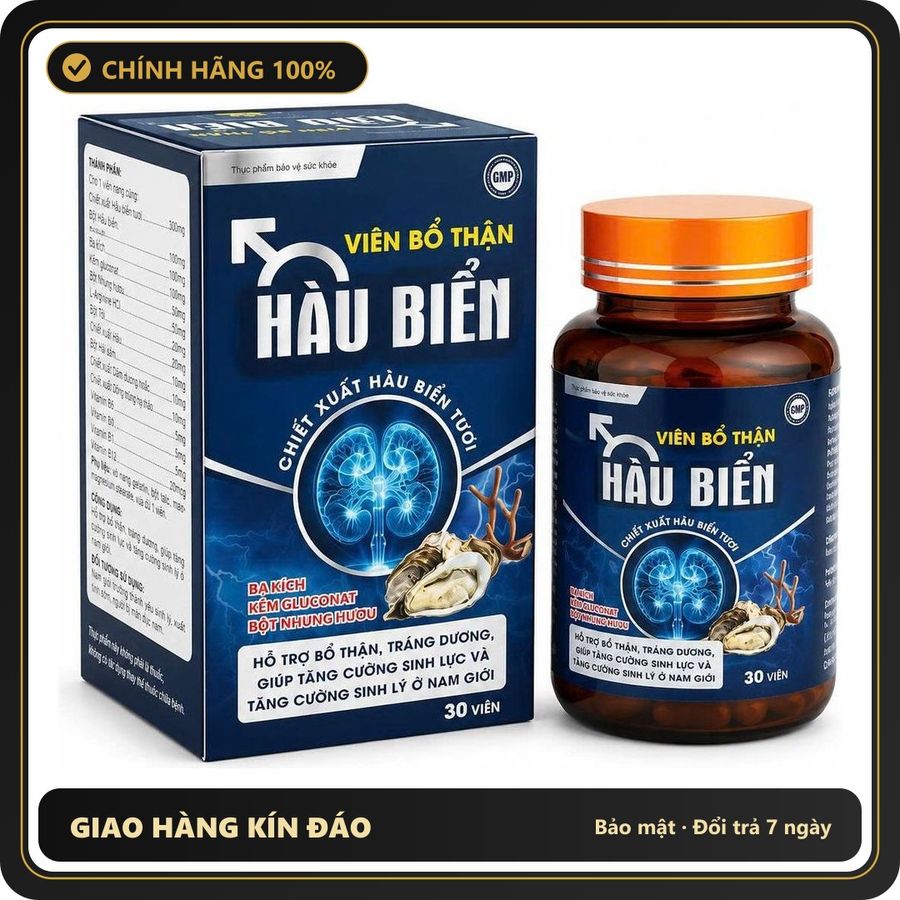 (Che Tên) Viên Bổ Thận Hàu Biển Giúp Bổ Thận, Tráng Dương, Giúp Tăng Cường Sinh Lực Và Tăng Cường Sinh Lý - 30 Viên Giao Nhanh Toàn Quốc