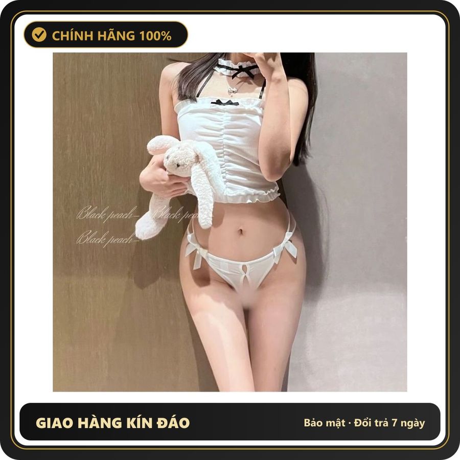 (Che Tên) Quần Lót Lọt Khe Dây Chéo Xinh Xắn Đáng Yêu - T323 Trắng - Hàng Mới Về