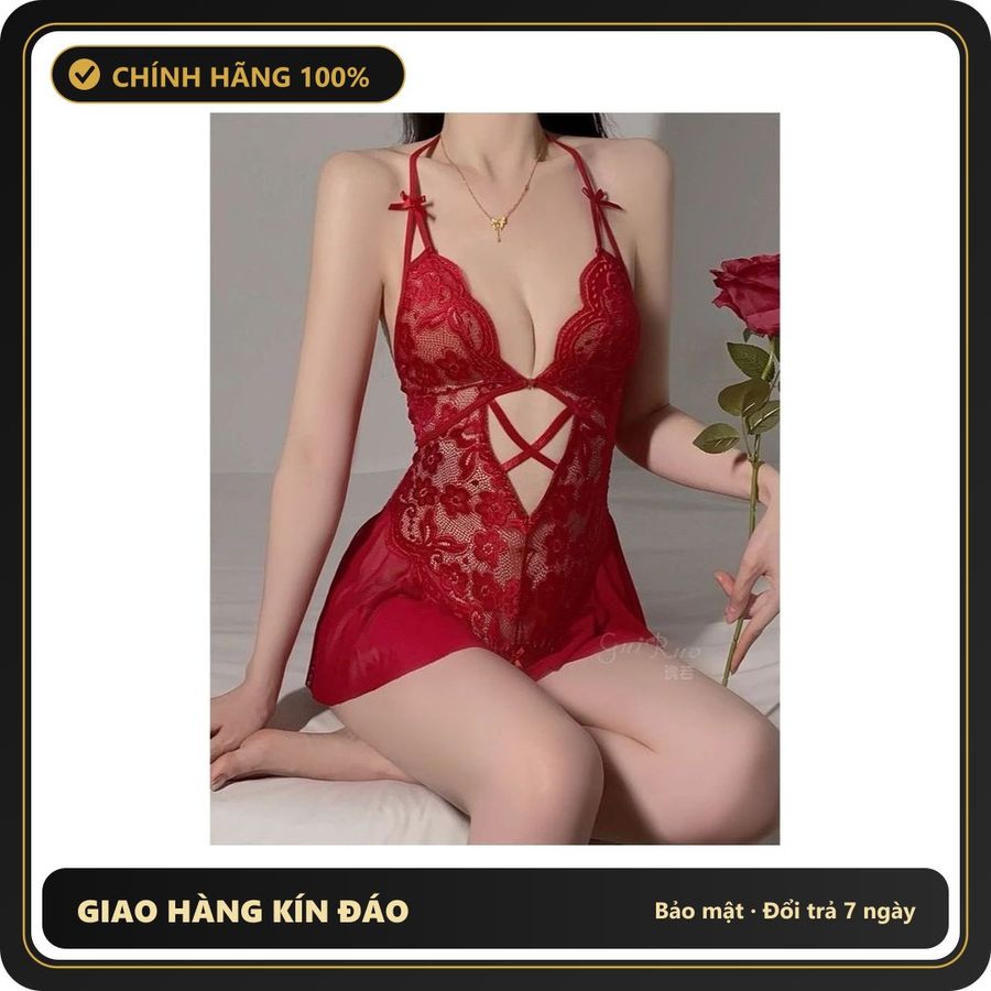 (Che Tên) Đồ Ngủ Jumpsuit Nữ Liền Thân Xuyên Thấu Khoét Đáy Gợi Cảm Xinh Xắn Bodysuit Liền Váy Đáng Yêu Tinh Tế - N514 Đỏ Cao Cấp Bảo Đảm