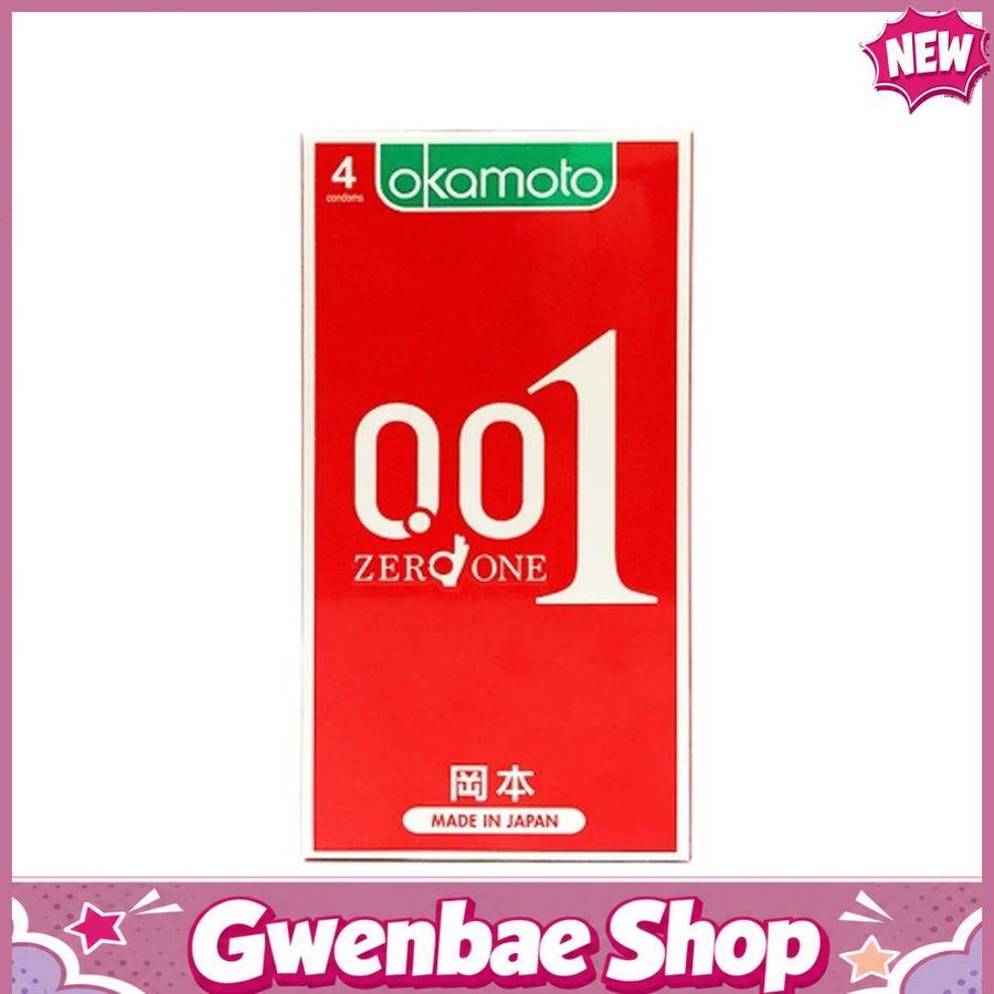 Bao cao su siêu mỏng Nhật Okamoto 0.01 - Hộp 4 cái - Gwen Shop Chính Hãng