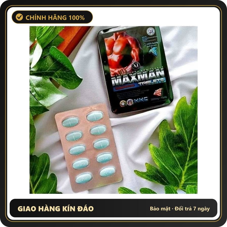 (Che Tên) Viên Uống Maxman Hỗ Trợ Tăng Cường Sinh Lý Nam 3800mg 648607 Chuẩn Auth