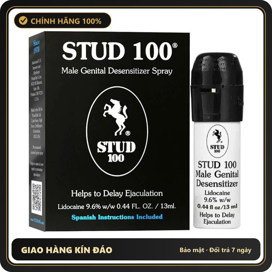 (Che Tên) Xịt Stud 100 Giúp Kéo Dài Thời Gian Cho Nam 13ml Hỗ Trợ 24/7