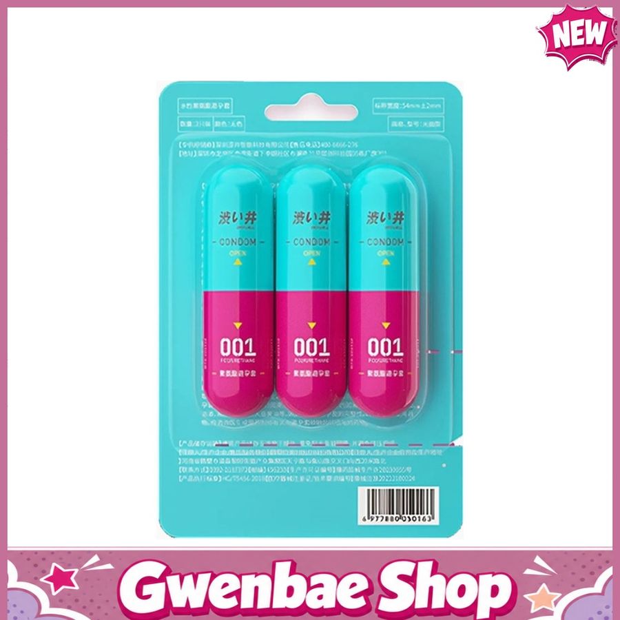 Bao cao su siêu mỏng DryWell PU 001 Ultimate Lubrication (Xanh) - Hộp 3 cái - Gwen Shop Chính Hãng