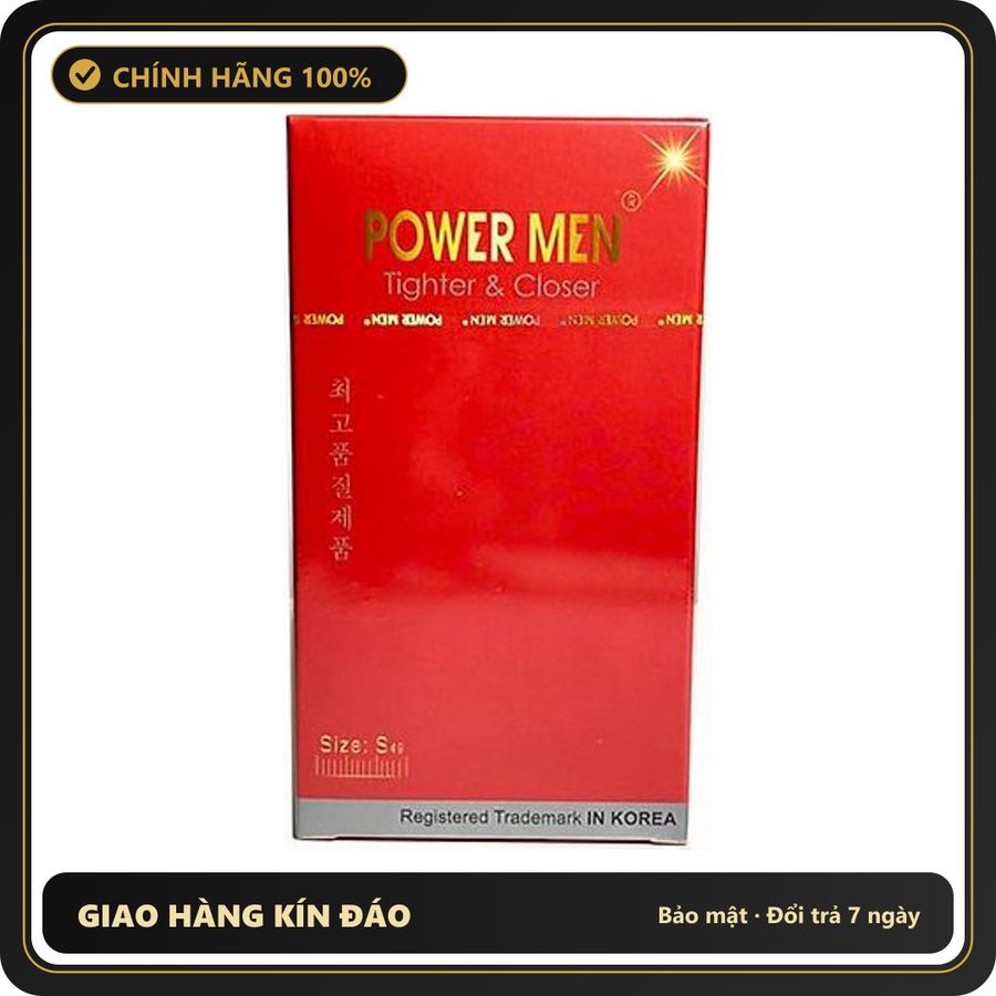 (Che Tên) Bao Cao Su Cỡ Nhỏ 49mm Nhiều Gel Power Men Tighter Closer Chuẩn Auth