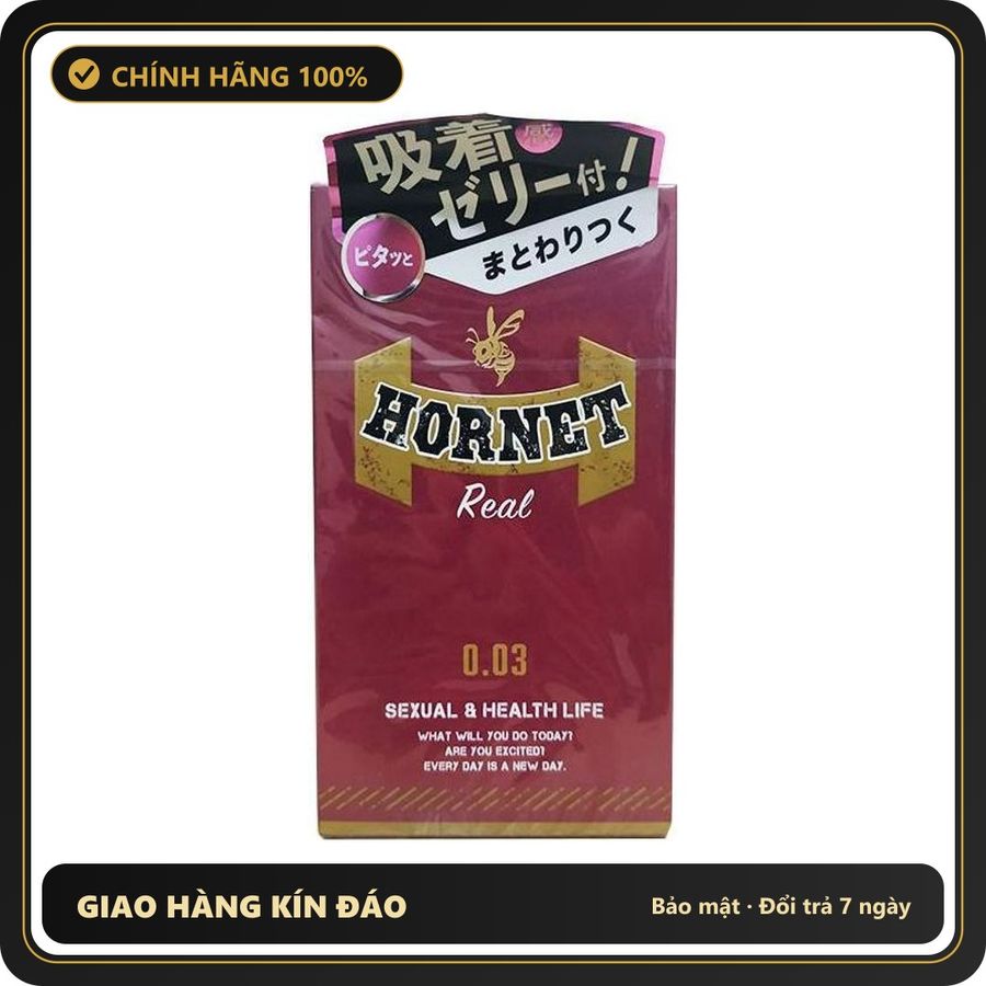 (Che Tên) Bao Cao Su Siêu Mỏng 0.03mm Gel Đậm Đặc Jex Hornet Real H8 Cao Cấp Bảo Đảm