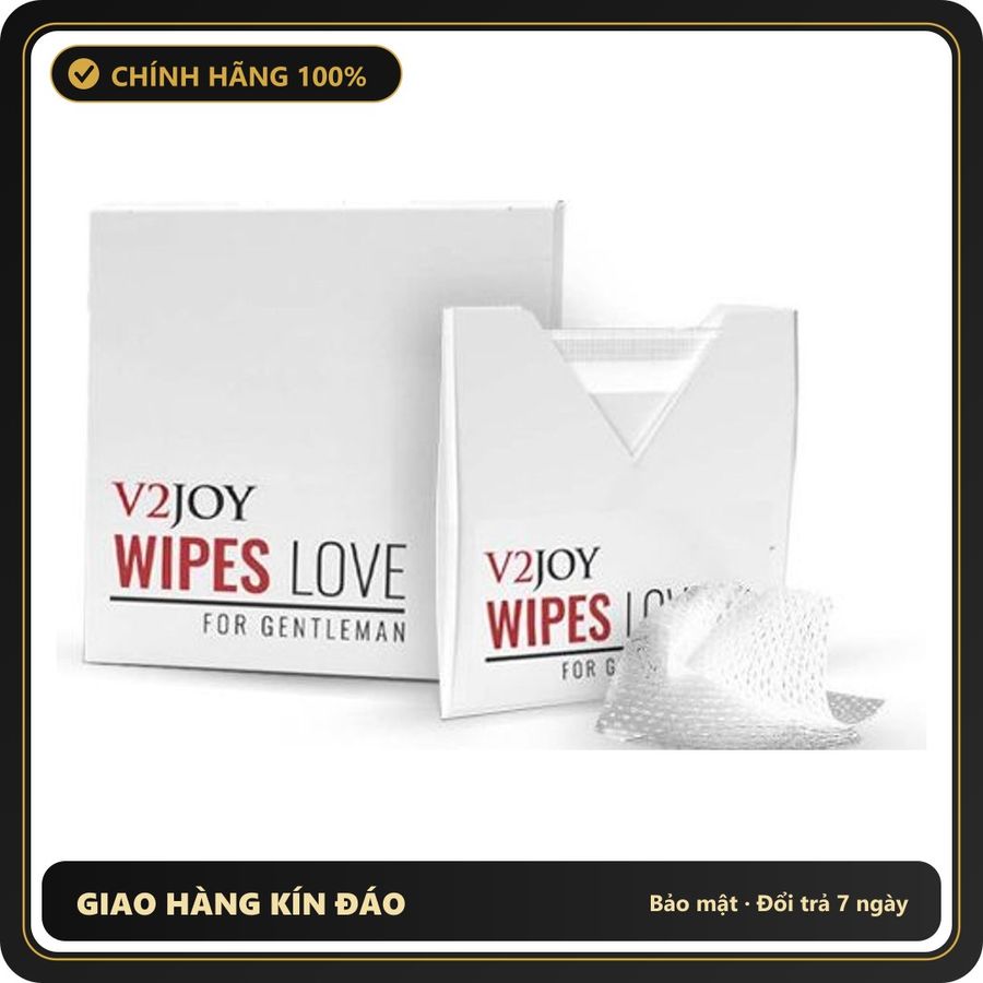 (Che Tên) Khăn Lau Hỗ Trợ Tăng Cường Sinh Lý Nam V2Joy Wipes Love 6s Cao Cấp Bảo Đảm