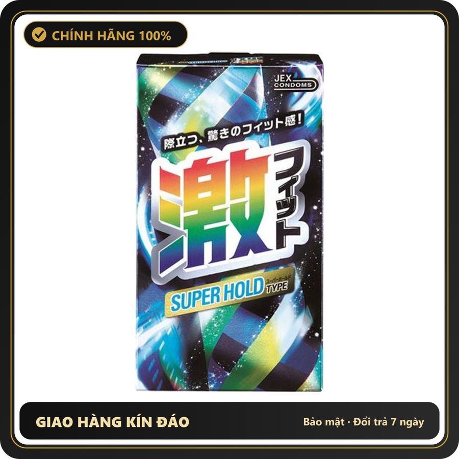 (Che Tên) Bao Cao Su Mỏng Ôm Khít Nhiều Gel Của Nhật Bản Jex Super Hold Type Bảo Mật Tuyệt Đối