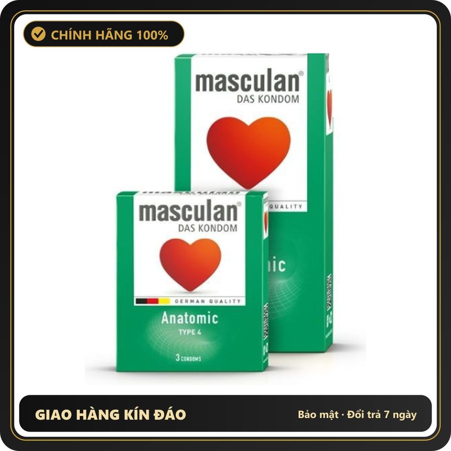 (Che Tên) Bao Cao Su Mỏng Trơn Masculan Anatomic Hương Dâu Tây Của Đức - Hàng Mới Về