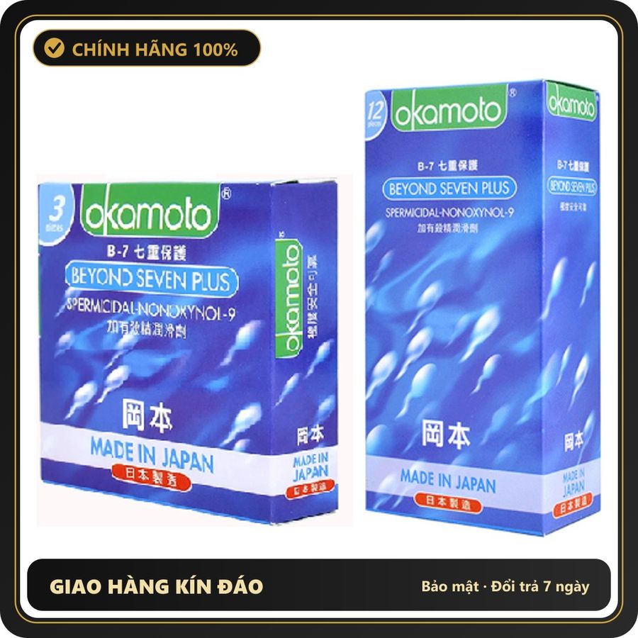(Che Tên) Bao Cao Su Size Lớn Okamoto Beyond Seven Plus - Nhập Khẩu Nhật Bản Giao Nhanh Toàn Quốc
