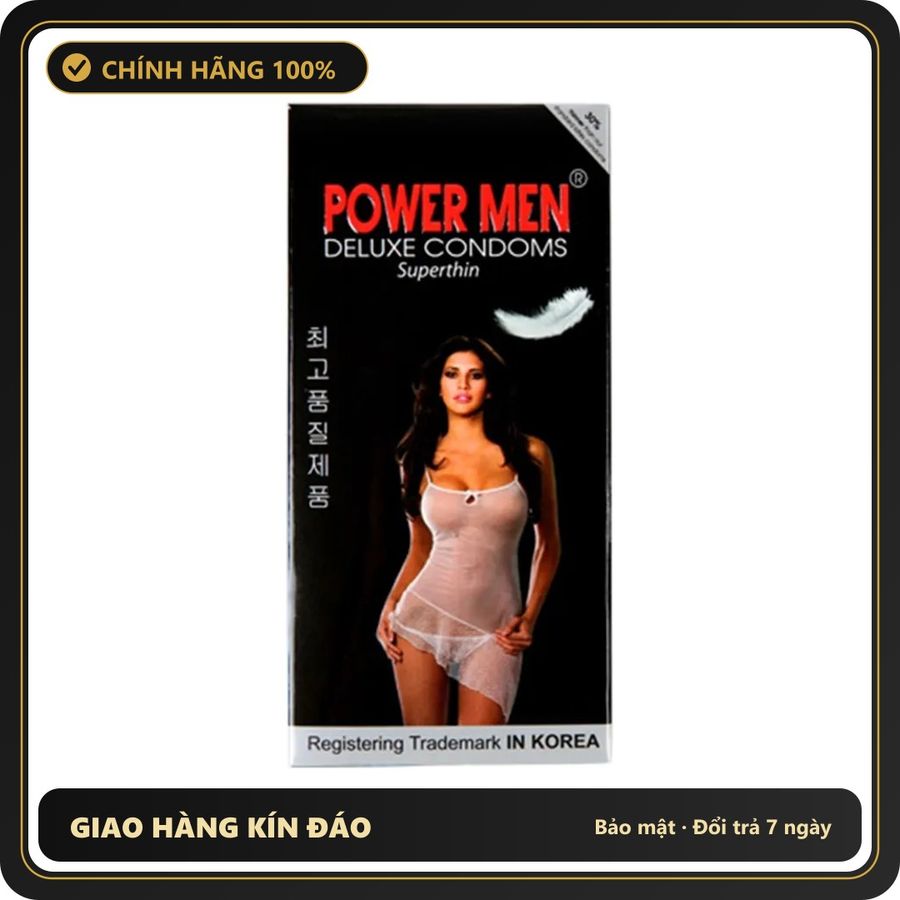 (Che Tên) Bao Cao Su Power Men Superthin Hàn Quốc Chuẩn Auth