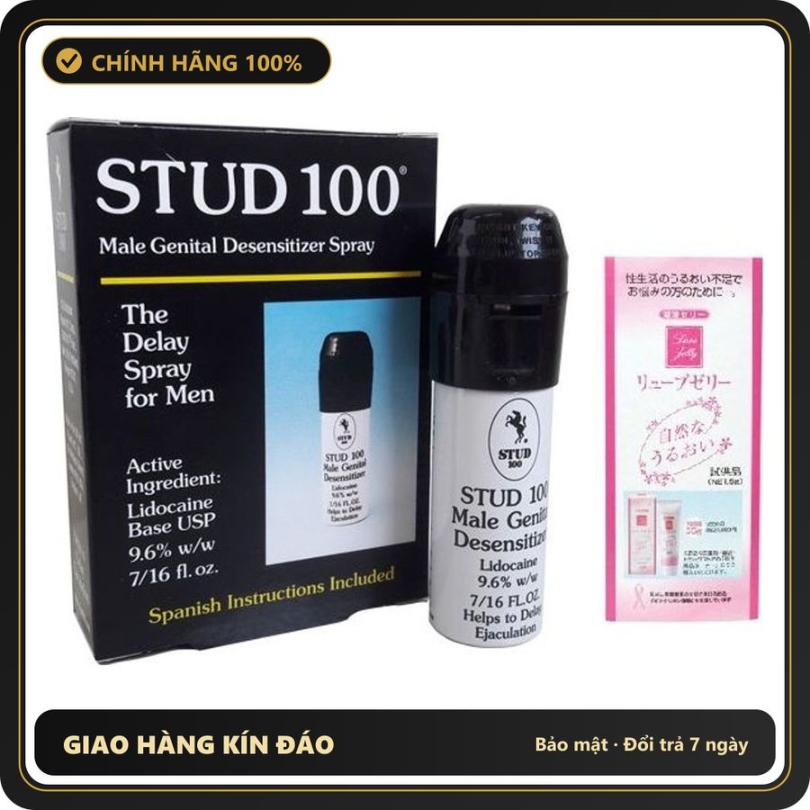 (Che Tên) Xịt hỗ trợ kéo dài thời gian Stud 100 kèm gel Jex 5g - Hàng Mới Về