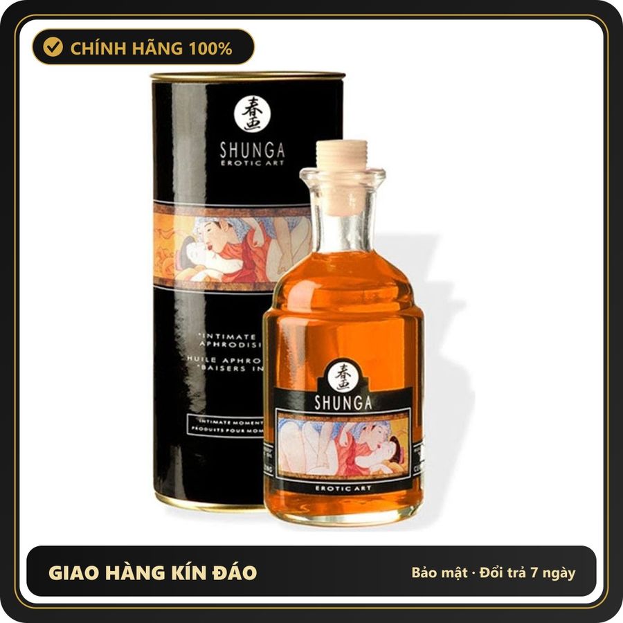 (Che Tên) Dầu Mát Xa Thư Giãn Cho Cặp Đôi Shunga - Canada 649654 Hộp Trắng Kín
