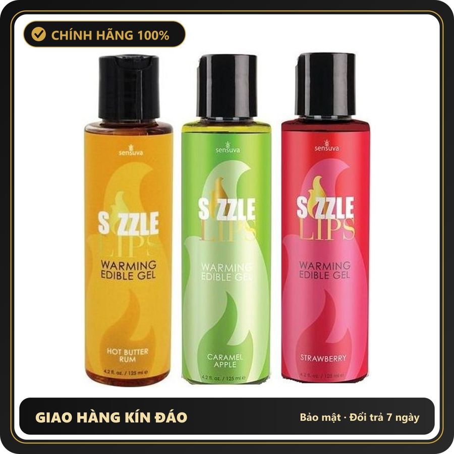 (Che Tên) Dầu Massage Làm Ấm Cơ Thể Nếm Được Sensuva Sizzle Lips - USA Hỗ Trợ 24/7