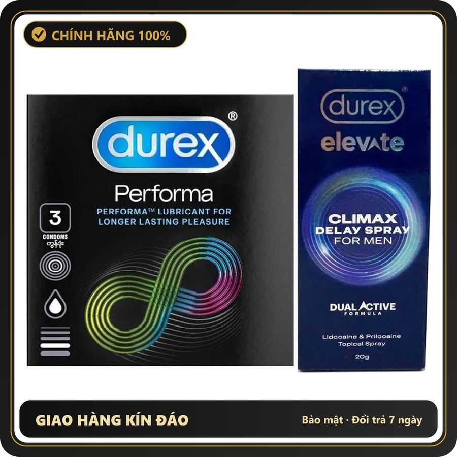 (Che Tên) Bao cao su Durex kéo dài thời gian kèm Durex Elevate Giao Nhanh Toàn Quốc