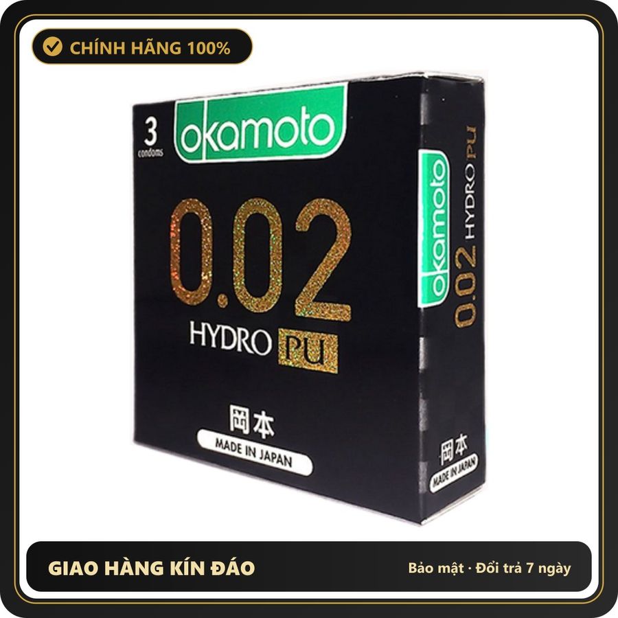 (Che Tên) Bao Cao Su Siêu Mỏng Okamoto 0.02 Hydro PU Chính Hãng - Hàng Mới Về
