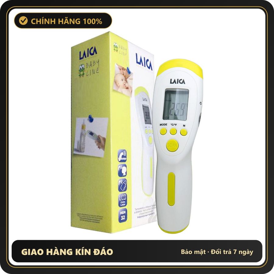(Che Tên) Nhiệt Kế Điện Tử Hồng Ngoại Đa Năng Laica JXB-182 - Đo Nhiệt Độ Cơ Thể, Môi Trường, Chất Lỏng - Độ Chính Xác Cao, Sử Dụng Dễ Dàng Chuẩn Auth